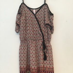 Xhilaration Cold Shoulder printed romper